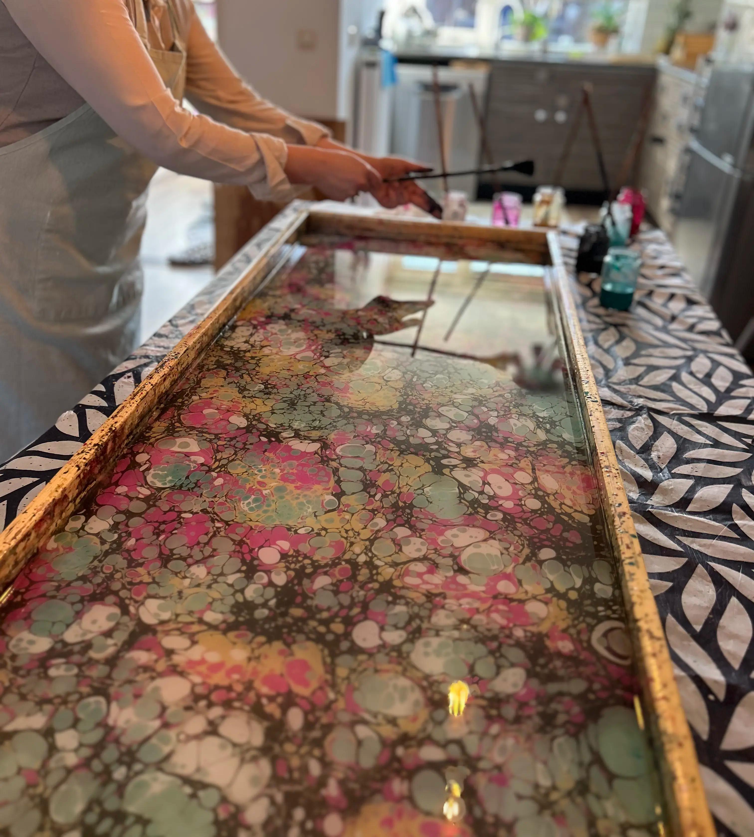Sjaal Ebru Marmeren Workshop